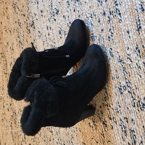 Leather boots/ Suede with warm lining inside. Very comfortable square heels!